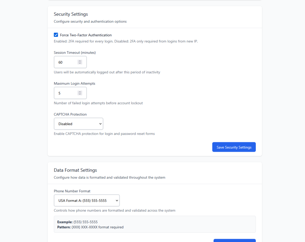 Screenshot of LibreWO - Settings Page